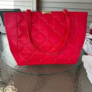 Liz Claiborne Red Quilted Tote